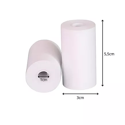 Thermal paper for mini self-adhesive printer 55 mm 5 rolls quick printing