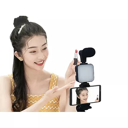 Vlogging kit tripod microphone phone holder video recording