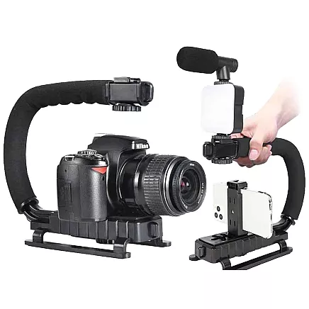 Vlogging kit video recording tripod microphone phone holder