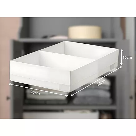 Underwear sock drawer clothes organiser with divider white