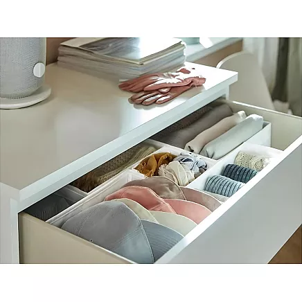 Textile organiser linen clothes shoes drawer white