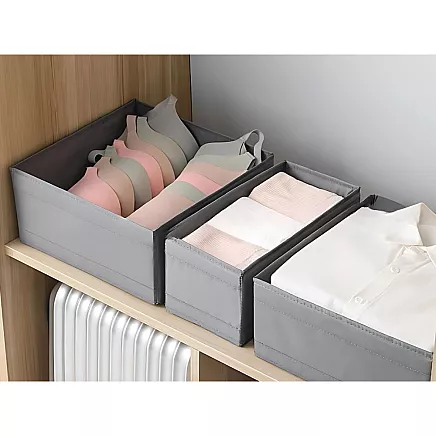 Textile organiser clothes clothes shoe box drawer grey
