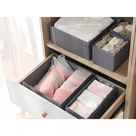 Textile organiser clothes clothes shoe box drawer grey