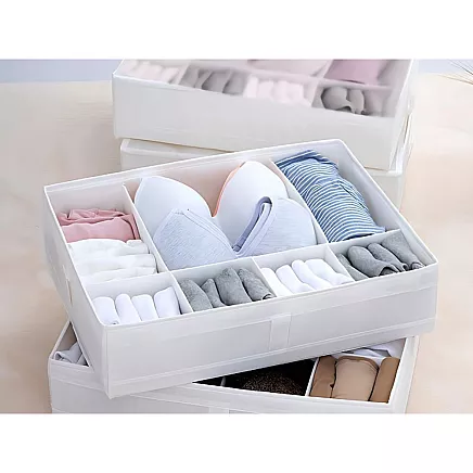 Underwear organiser socks drawer cupboard dividers insert white