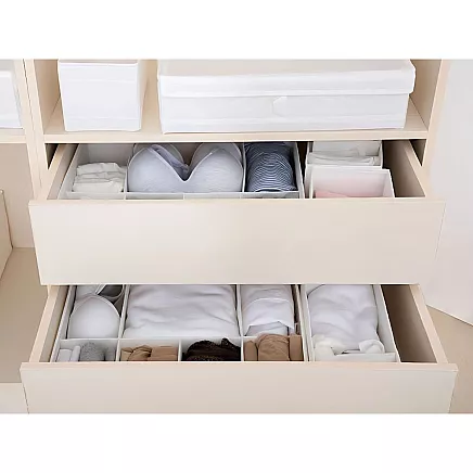 Underwear organiser socks drawer cupboard dividers insert white