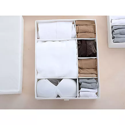 Underwear organiser socks drawer cupboard dividers insert white