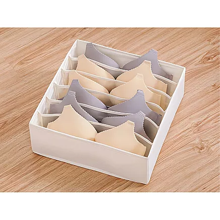 Bra organiser 6 compartments for wardrobe drawer white