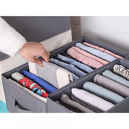 Clothes organiser underwear trousers drawer wardrobe socks grey