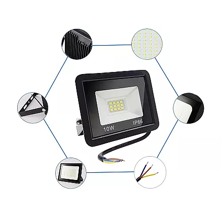 Floodlight halogen spotlight led 10w 6000k outdoor waterproof ip66