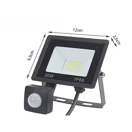 Halogen floodlight led 20w 6000k with dusk-to-dawn sensor ip66