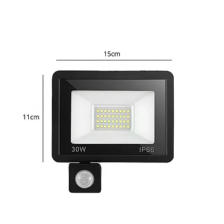 Halogen floodlight led 30w 6000k with dusk-to-dawn sensor ip66