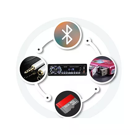 Car radio bluetooth usb aux sd 1-din speakerphone remote control