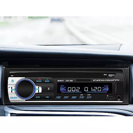 Car radio bluetooth usb aux sd 1-din microphone + pilot 4 x 60w
