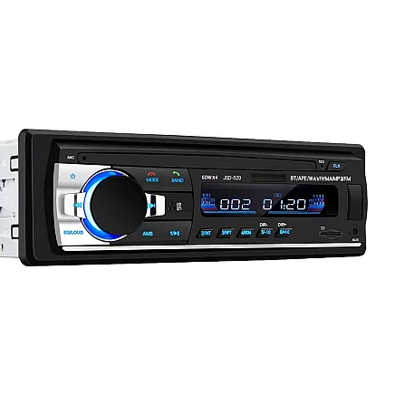 Car radio bluetooth usb aux sd 1-din microphone + pilot 4 x 60w