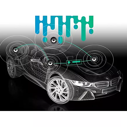 Car radio bluetooth usb aux sd 1-din microphone + pilot 4 x 60w