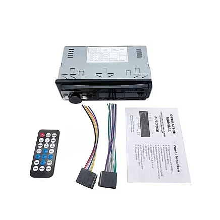 Car radio bluetooth usb aux sd 1-din microphone + pilot 4 x 60w