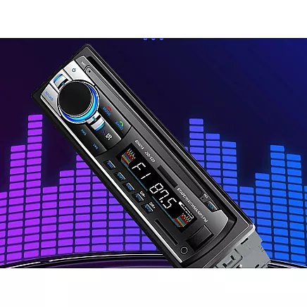 Car radio bluetooth usb aux sd 1-din microphone + pilot 4 x 60w