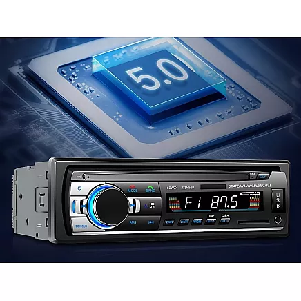 Car radio bluetooth usb aux sd 1-din microphone + pilot 4 x 60w