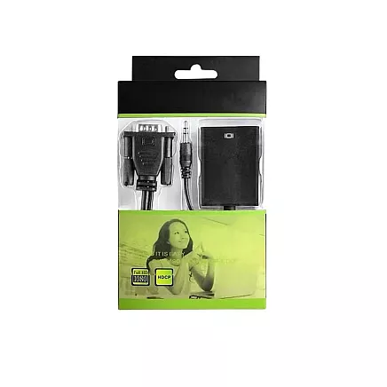 Cable vga-hdmi full hd d-sub converter adapter with 3.5 jack and usb