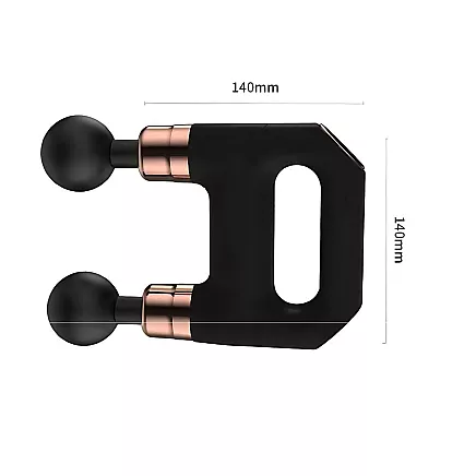 Dubultā masāžas pistole, ķermeņa muguras masāžas aparāts ar 8 uzgaļiem