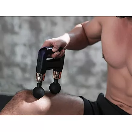 Dubultā masāžas pistole, ķermeņa muguras masāžas aparāts ar 8 uzgaļiem