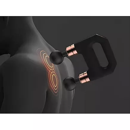 Dubultā masāžas pistole, ķermeņa muguras masāžas aparāts ar 8 uzgaļiem