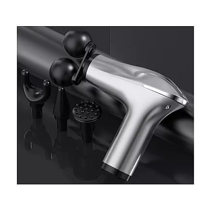 Jaudīga masāžas pistole muskuļiem un ķermenim ar 4 uzgaļiem