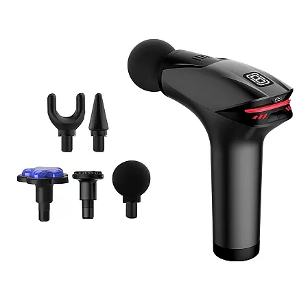 Jaudīga masāžas pistole ķermenim un muskuļiem ar 5 uzgaļiem