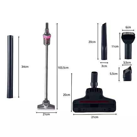 Upright hoover bagless handheld 2in1 100w 4 hepa nozzles