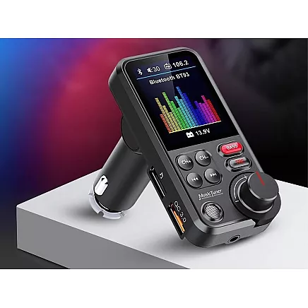 Bluetooth raidītājs 5.0 fm brīvroku USB qc tf bass LCD 12-24v