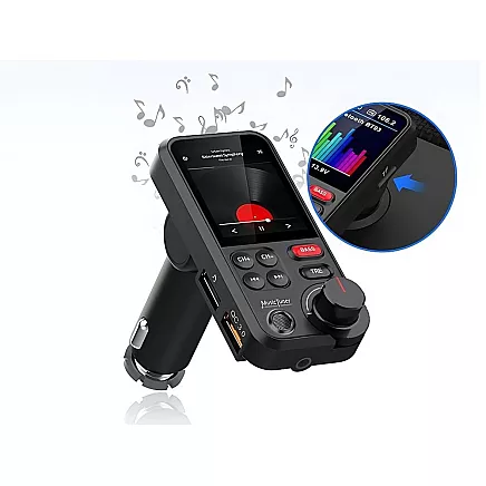 Bluetooth raidītājs 5.0 fm brīvroku USB qc tf bass LCD 12-24v