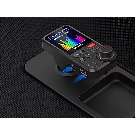 Bluetooth raidītājs 5.0 fm brīvroku USB qc tf bass LCD 12-24v
