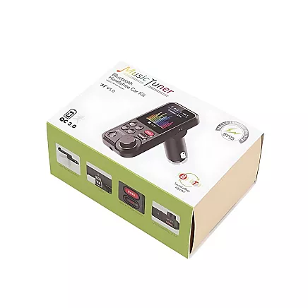 Bluetooth raidītājs 5.0 fm brīvroku USB qc tf bass LCD 12-24v