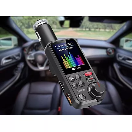 Bluetooth raidītājs 5.0 fm brīvroku USB qc tf bass LCD 12-24v