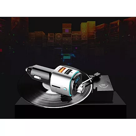 Bluetooth fm raidītājs auto lādētājs ātrais 2x USB apgaismojums