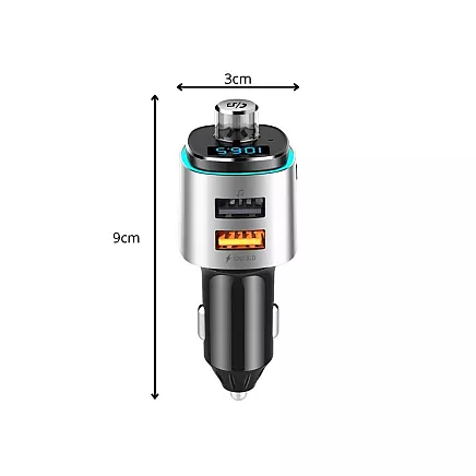 Bluetooth fm raidītājs auto lādētājs ātrais 2x USB apgaismojums