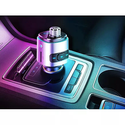 Bluetooth fm raidītājs auto lādētājs ātrais 2x USB apgaismojums