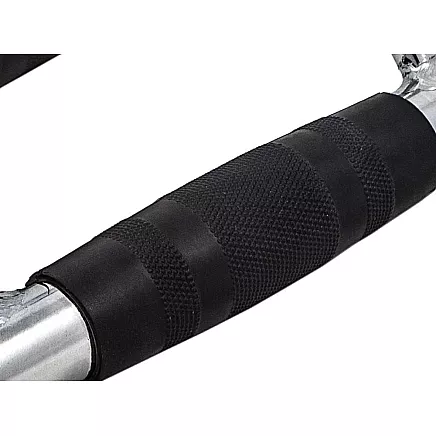 Double triangular handle for overhead hoist lower steel exercise