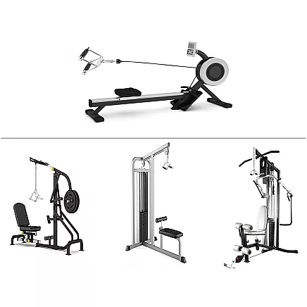 Double triangular handle for overhead hoist lower steel exercise