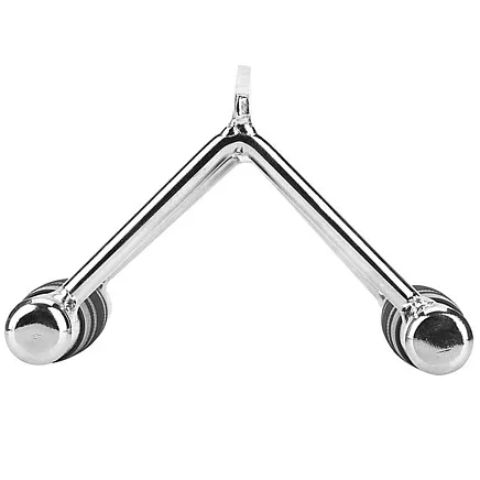 Double triangular handle for overhead hoist lower steel exercise