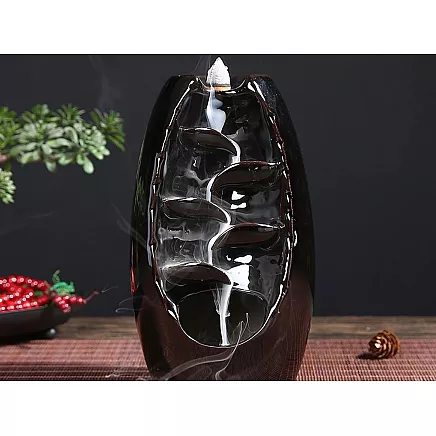 Aromātiskais kamīns ūdenskritums vīrakam + 10 konusi, melns