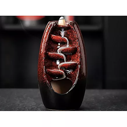 Keramikas aromas kamīns ūdenskritums + 10 vīraka konusi, sarkans