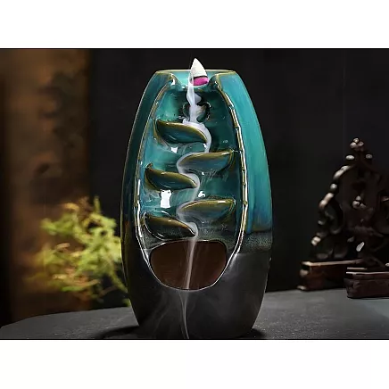 Keramiskais vīraka ūdenskrituma turētājs, 10 konusu, zils