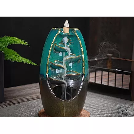 Keramiskais vīraka ūdenskrituma turētājs, 10 konusu, zils