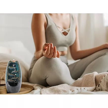 Keramiskais vīraka ūdenskrituma turētājs, 10 konusu, zils