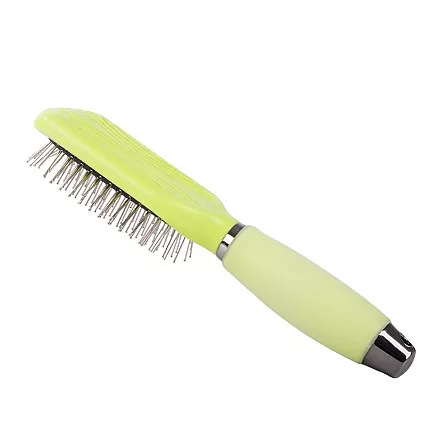 Pašattīrošā suka kaķiem un suņiem spalvas kopšanai, zaļa