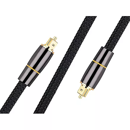2 m pinums Toslink optiskais audio kabelis ar zelta savienotājiem