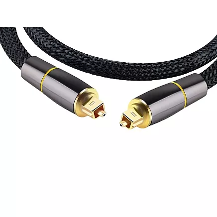 2 m pinums Toslink optiskais audio kabelis ar zelta savienotājiem