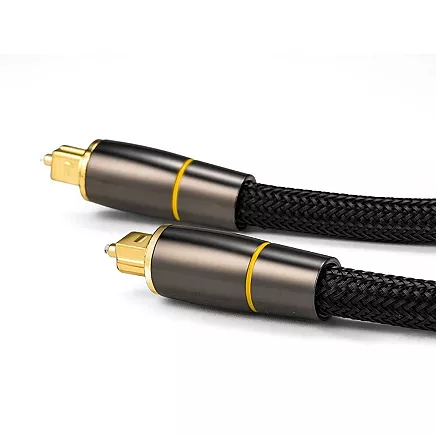 2 m pinums Toslink optiskais audio kabelis ar zelta savienotājiem