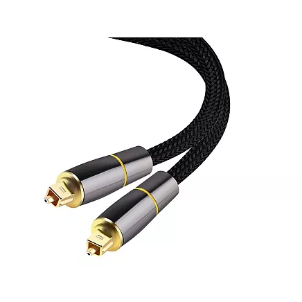 2 m pinums Toslink optiskais audio kabelis ar zelta savienotājiem
